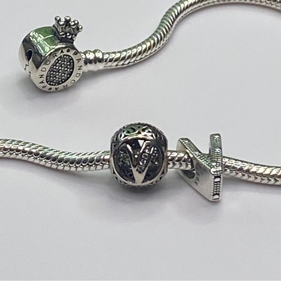 Sterling Silver Letter V Charm - Picture 8 of 8